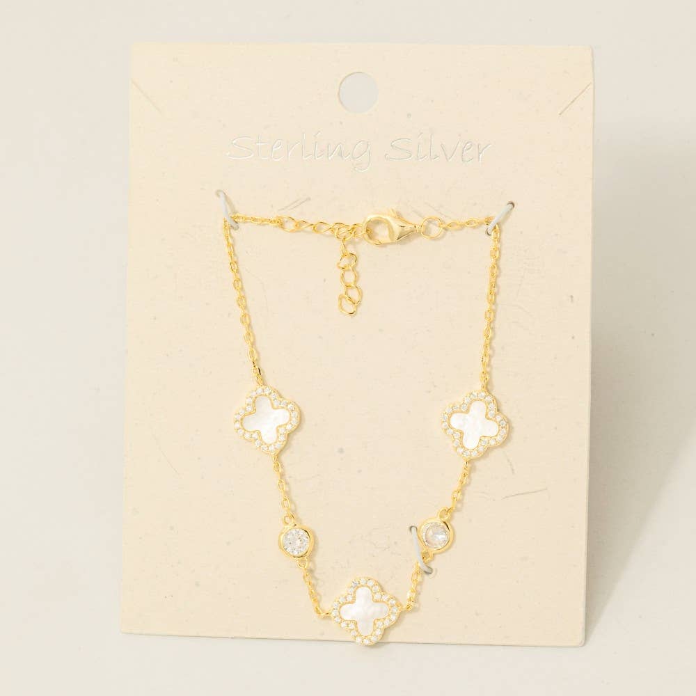 Sterling Silver Clover Chain Bracelet