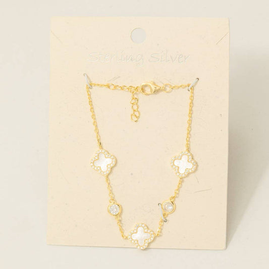 Sterling Silver Clover Chain Bracelet