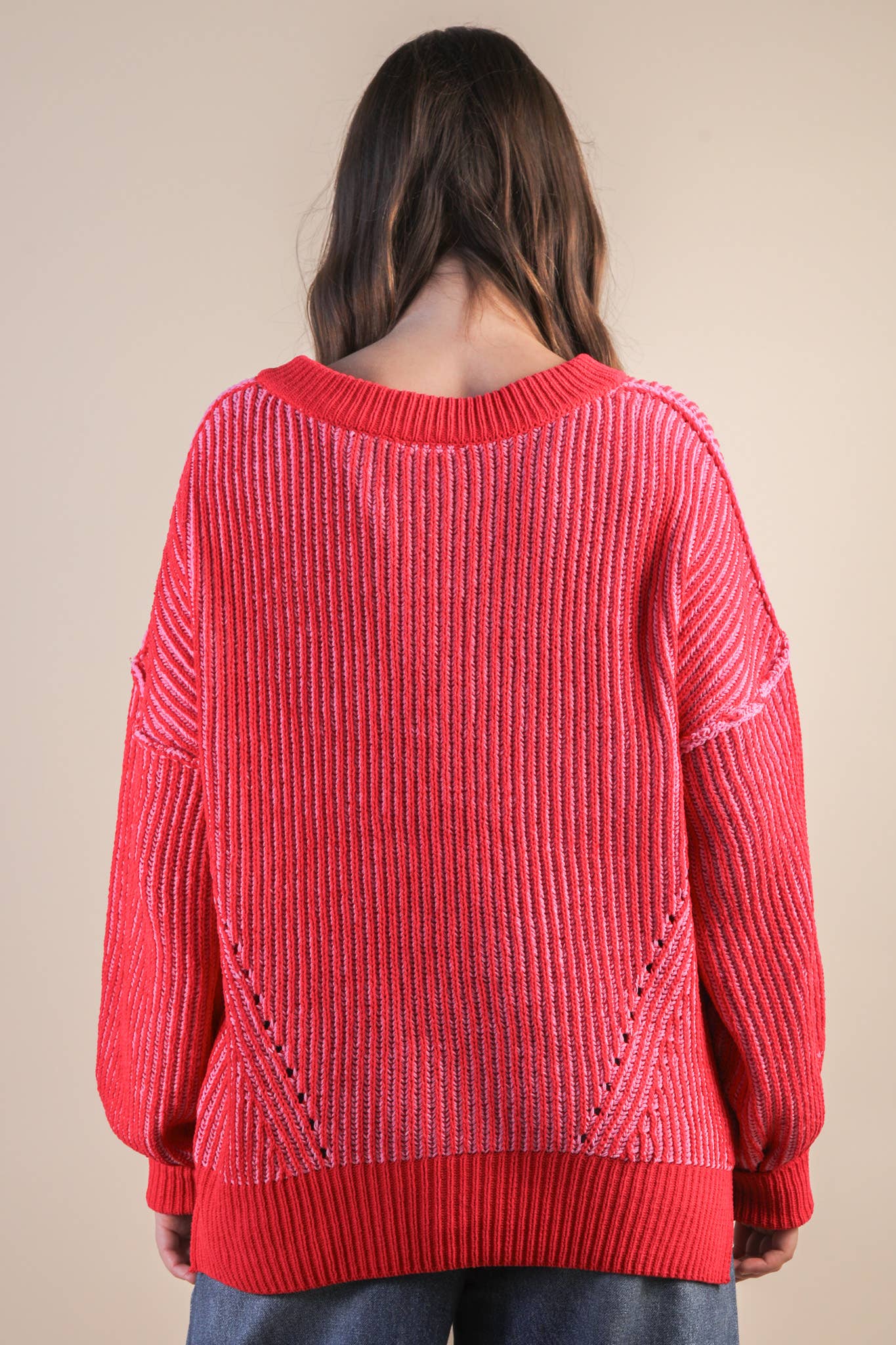 Oversized Casual Sweater in Red