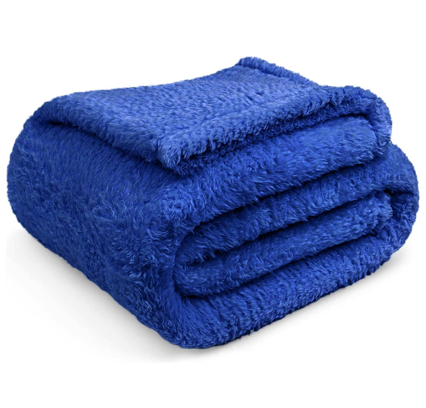 DOORBUSTER - Cozy Sherpa Blanket in Royal Blue