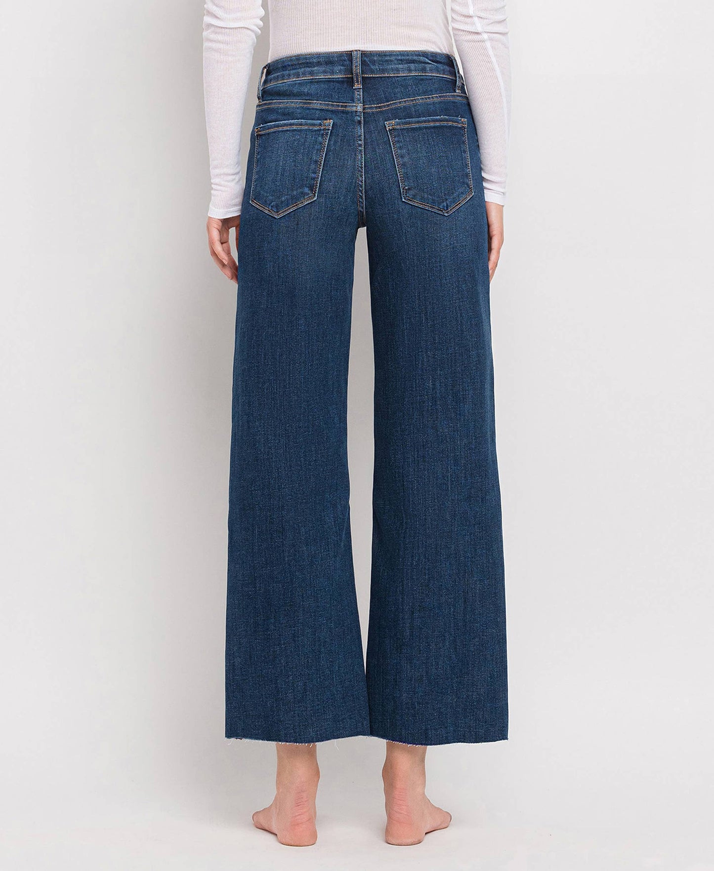 Tummy Control Mid Rise Wide Leg Denim