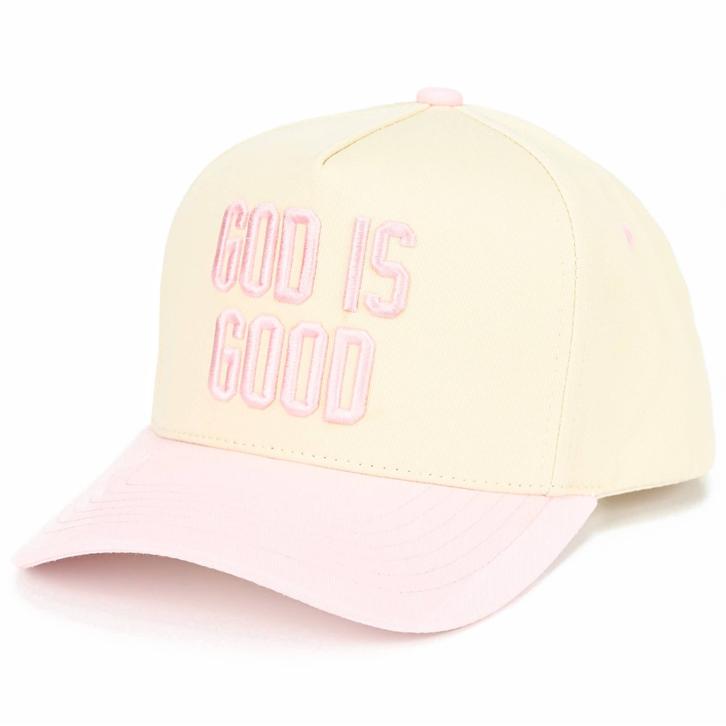 Trucker Hat - God Is Good in Light Pink