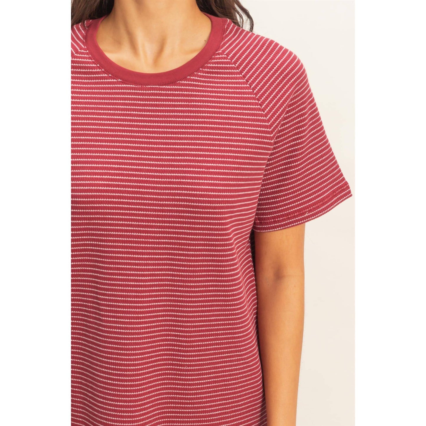 Striped Raglan Top in Cream