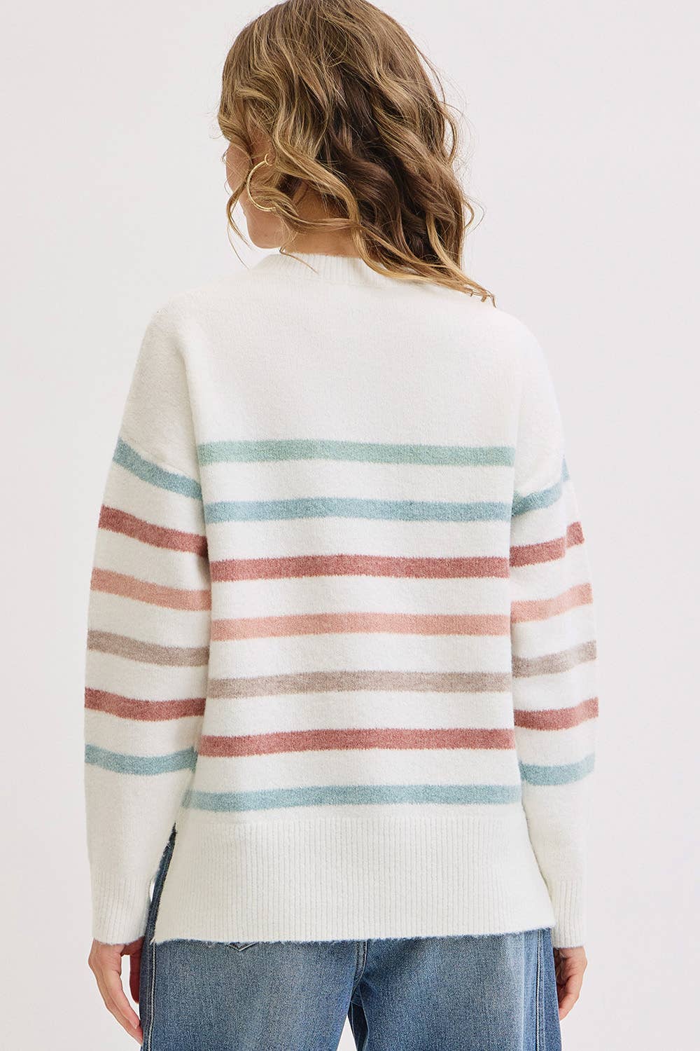 Cozy Stripe Sweater in Ivory