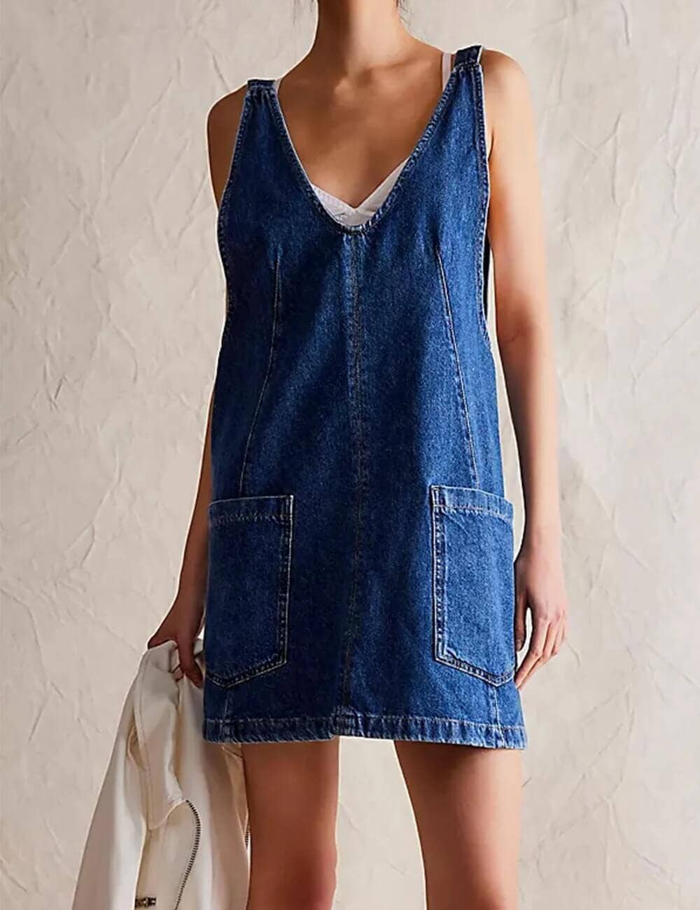 Denim Mini Dress in Blue