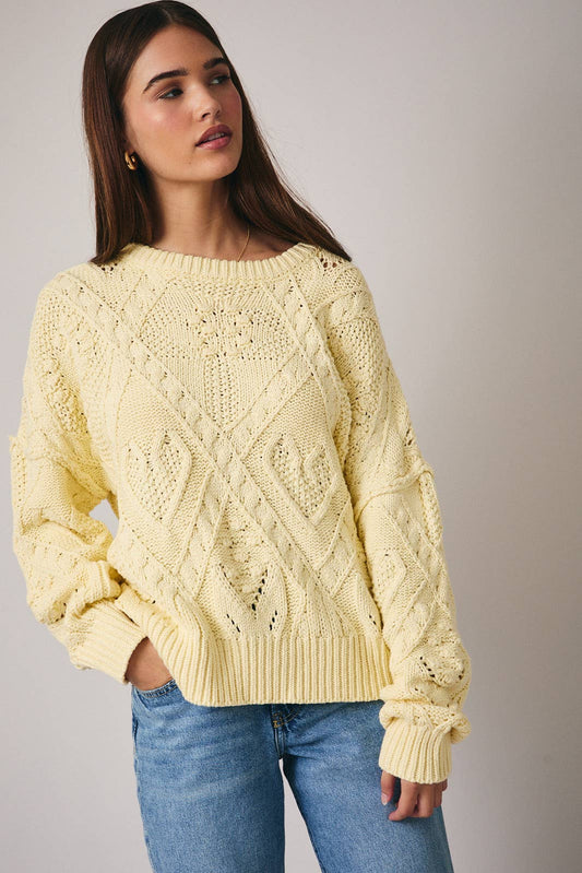 Textured Sweater in Butter Yellow
