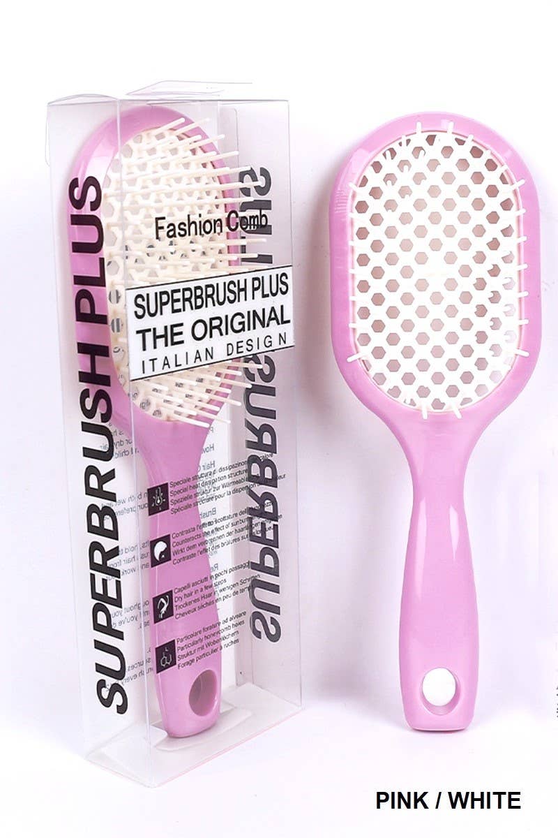 TikTok Superbrush Plus Detangling Hair Comb in Pink/White