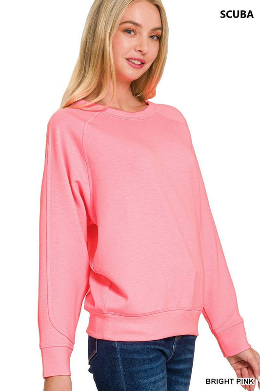 Soft Scuba Sweatshirt in Pink
