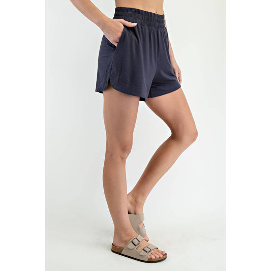 Modal Tulip Shorts in Coal Black