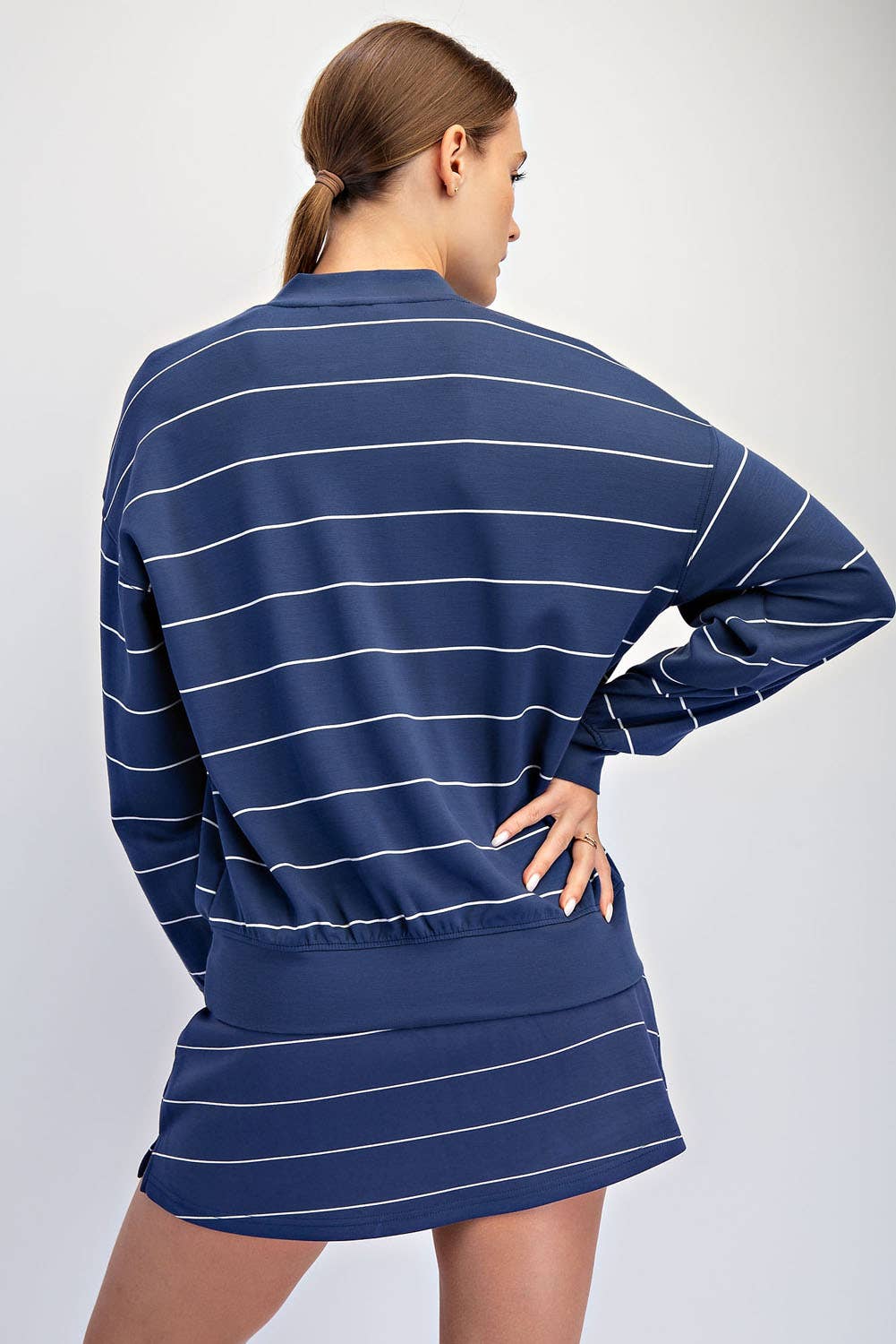 Scuba Stripe Top in Navy