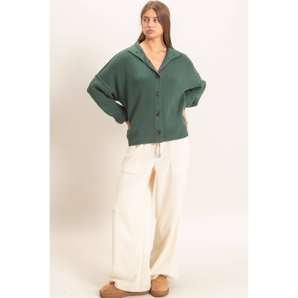 Oversized Cardigan in Green