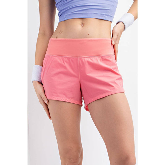 Active Shorts in Coral Rose
