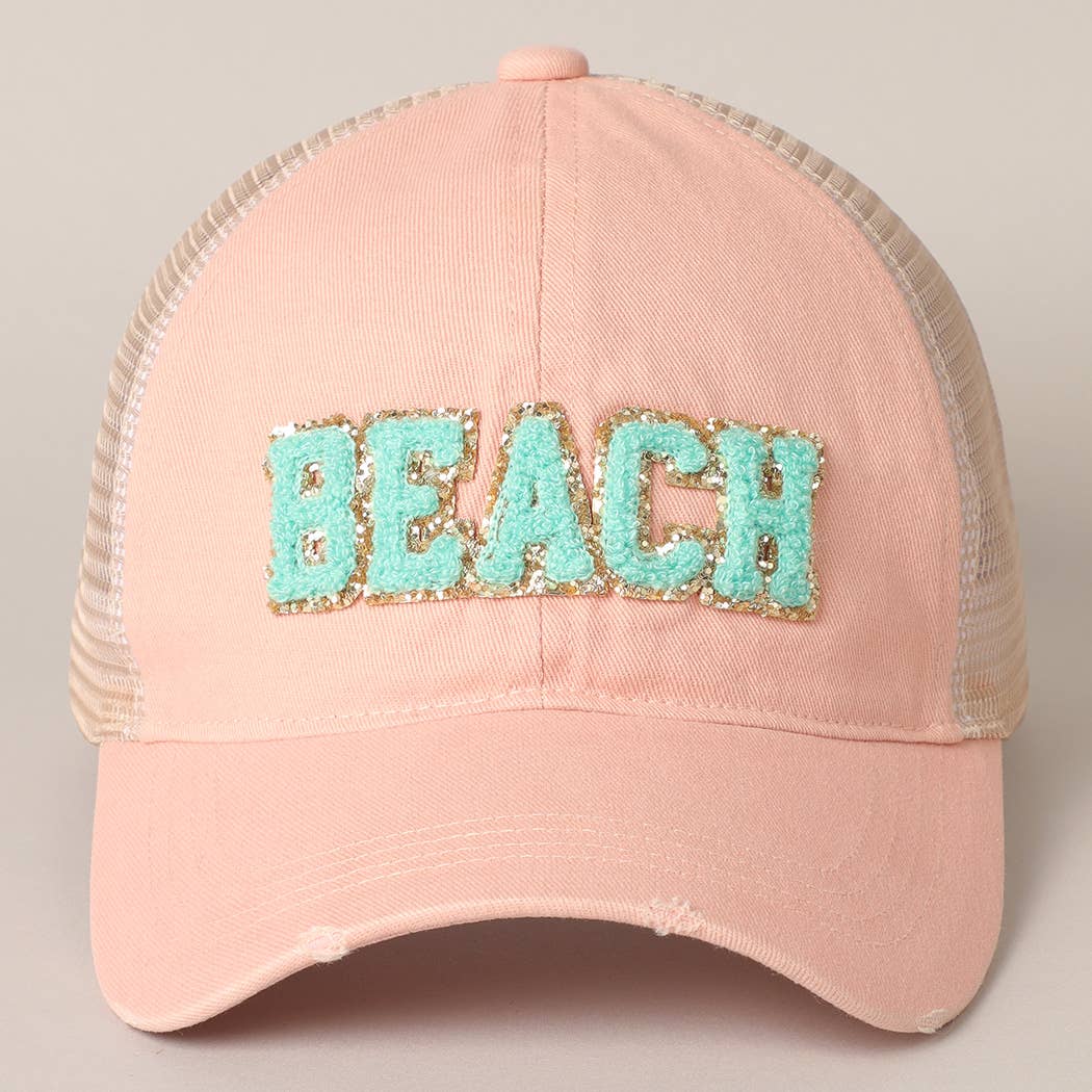 BEACH Ball Cap in Coral