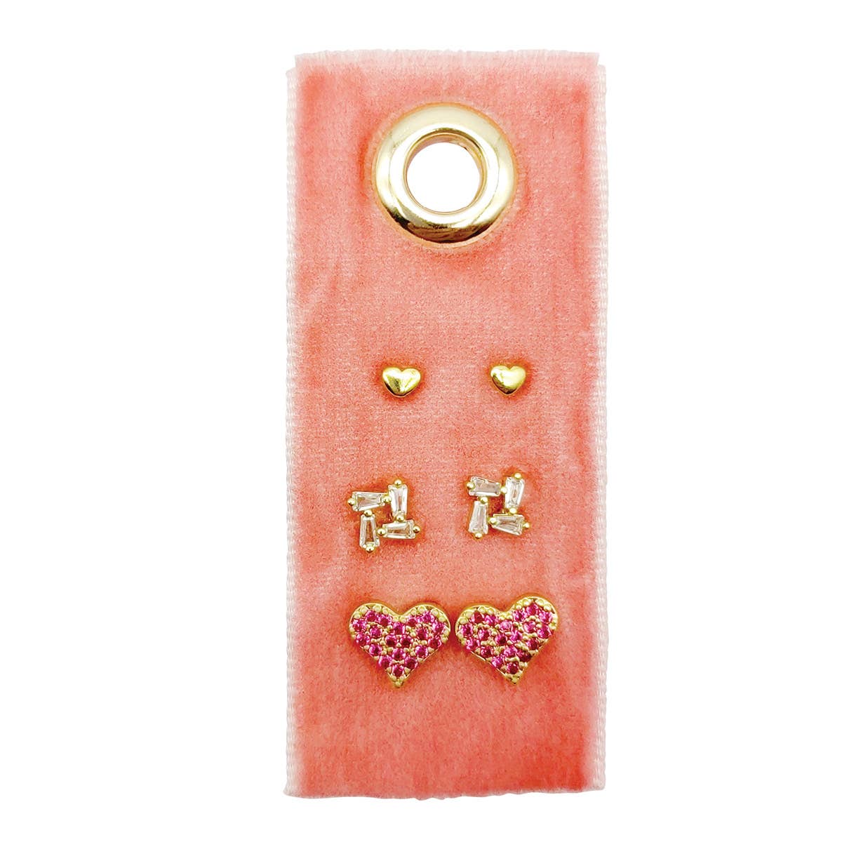 Heart Studs in Pink