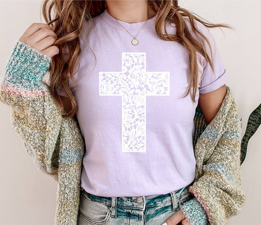 Graphic — Lace Cross in Lilac