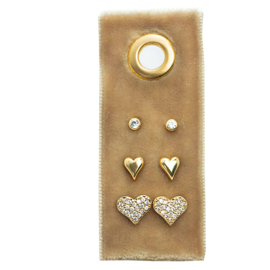 Heart Studs in Gold