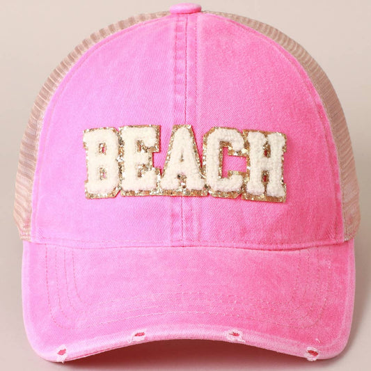 BEACH Ball Cap in Pink