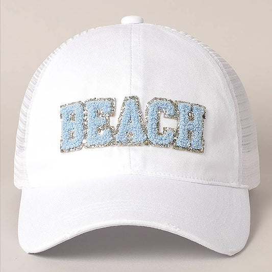BEACH Ball Cap in White